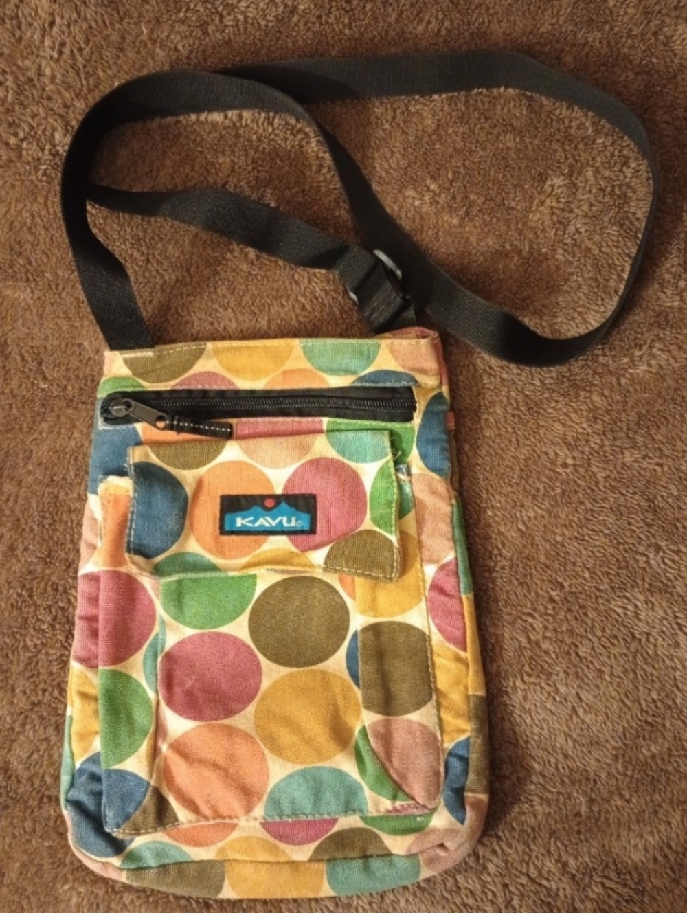 Retro Polka Dot Crossbody in Green, Blue, Yellow, Pink, Brown- 100% Cotton